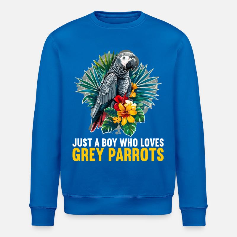 Perroquets gris d’Afrique - Sweat bio ROLLER Stanley/Stella Unisexe - bleu roi