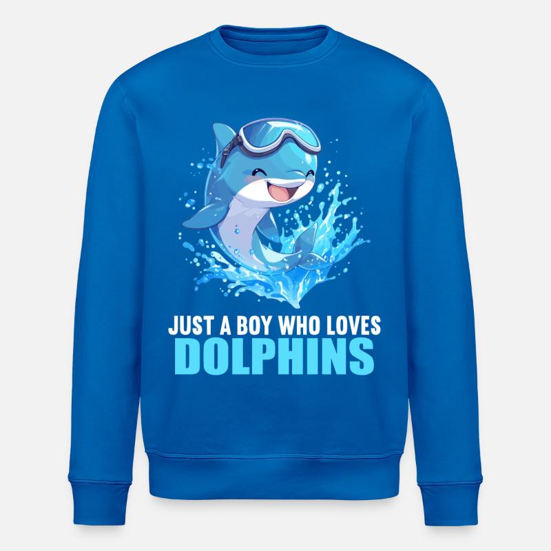 Dolphin Dolphins Dolphin - Stanley/Stella ROLLER Unisex Organic Sweatshirt - royal blue