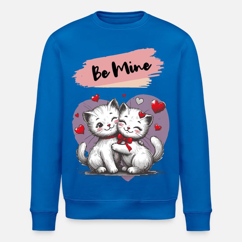 Be Mine Katzenkuscheln mit Herzen - Stanley/Stella Unisex Bio-Sweatshirt ROLLER - Königsblau