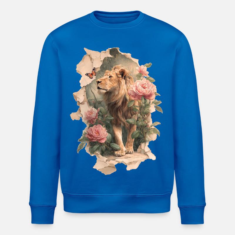 Löwe mit Schmetterling - Stanley/Stella Unisex Bio-Sweatshirt ROLLER - Königsblau