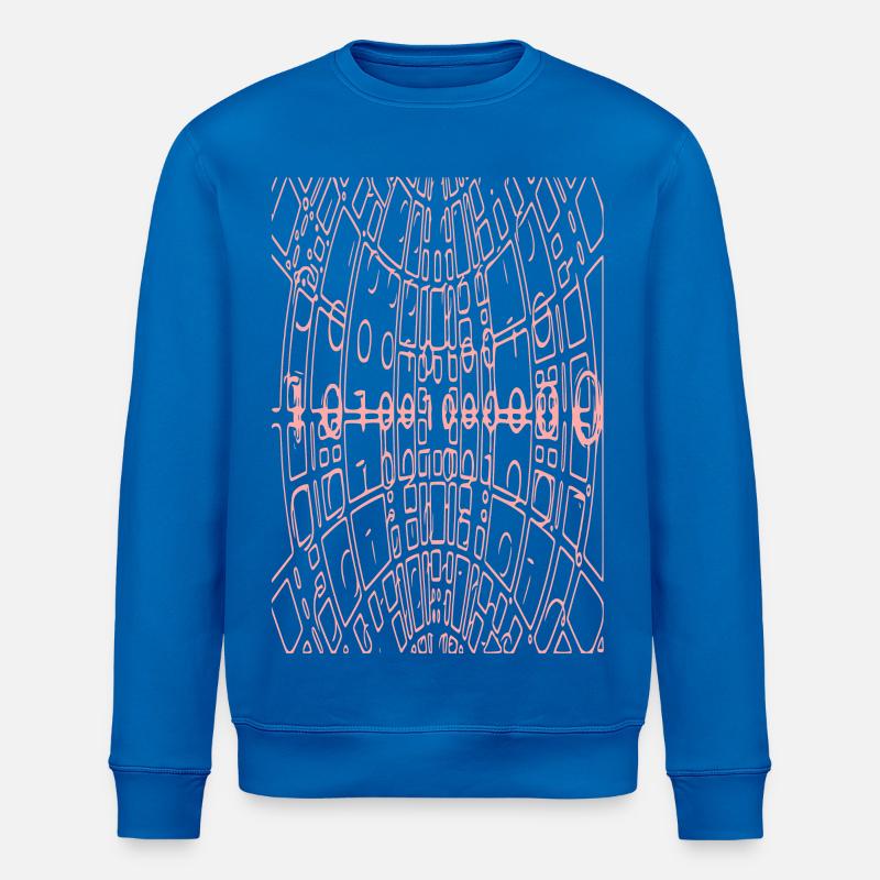 Binary Code Abstract (pink) - Stanley/Stella ROLLER Unisex Organic Sweatshirt - royal blue