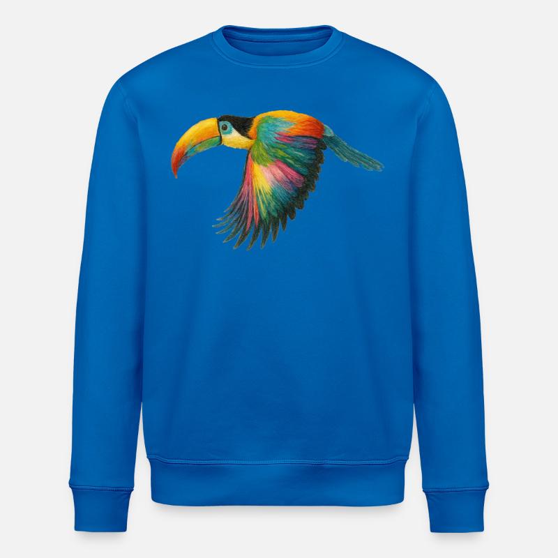 Rainbow Parrot Pattern - Stanley/Stella ROLLER Unisex Organic Sweatshirt - royal blue