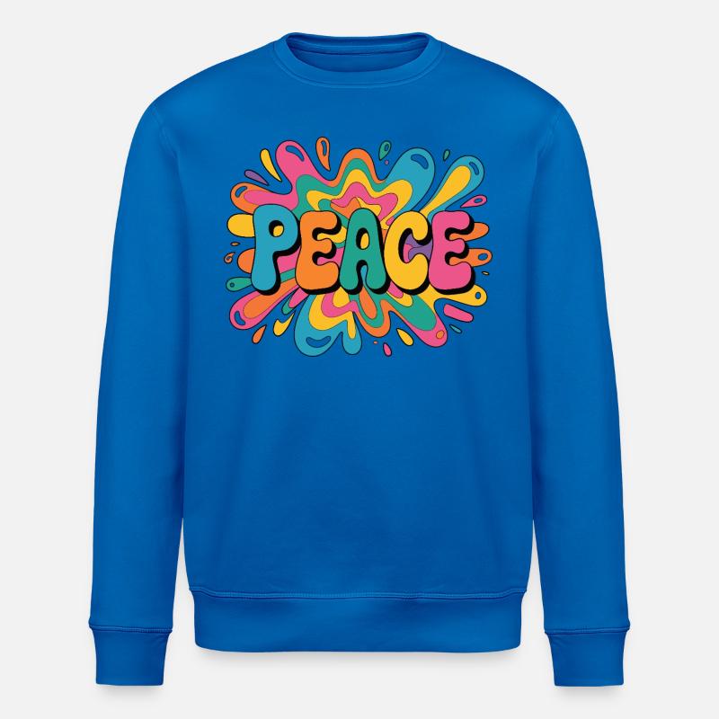 Peace 1960s psychedelic pop-art design - Stanley/Stella Unisex Bio-Sweatshirt ROLLER - Königsblau