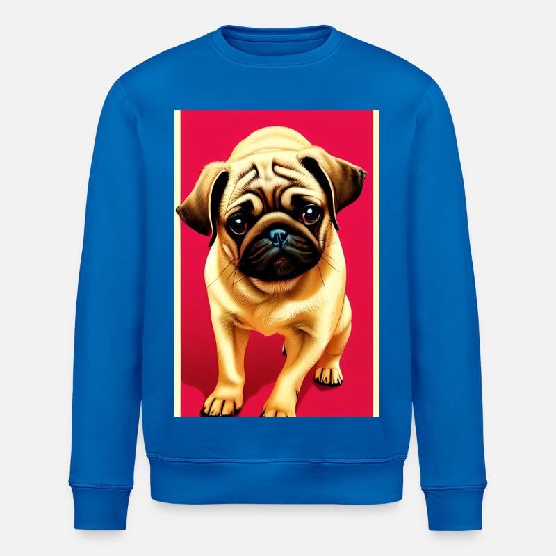 Mops Hund - Stanley/Stella Unisex Bio-Sweatshirt ROLLER - Königsblau