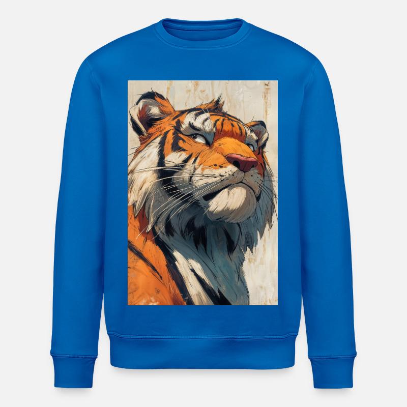 Illustration eines Tigers - Stanley/Stella Unisex Bio-Sweatshirt ROLLER - Königsblau