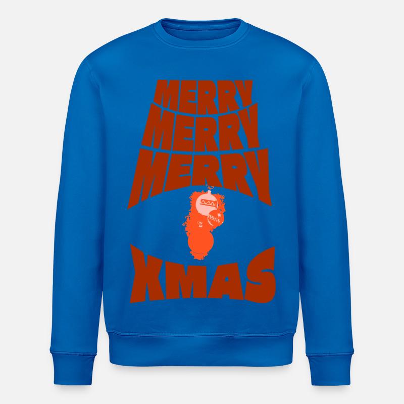 Weihnachtspullover: Merry³ Christmas - Stanley/Stella Unisex Bio-Sweatshirt ROLLER - Königsblau