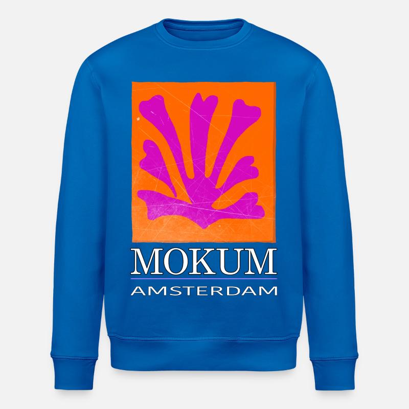 Mokum Amsterdam Emblem Neon Orange - Stanley/Stella Unisex Bio-Sweatshirt ROLLER - Königsblau