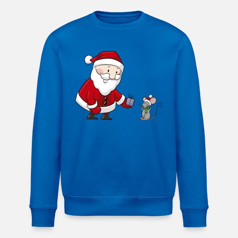 Süßer Comic Weihnachtsmann - Stanley/Stella Unisex Bio-Sweatshirt ROLLER - Königsblau