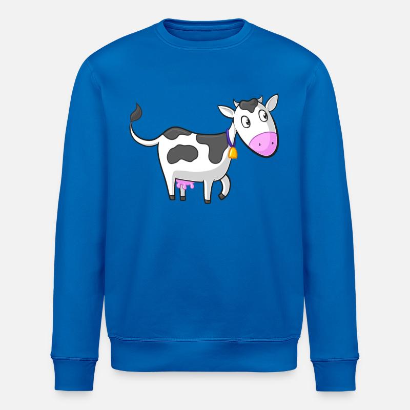 vache dessin animé heureux - Sweat bio ROLLER Stanley/Stella Unisexe - bleu roi