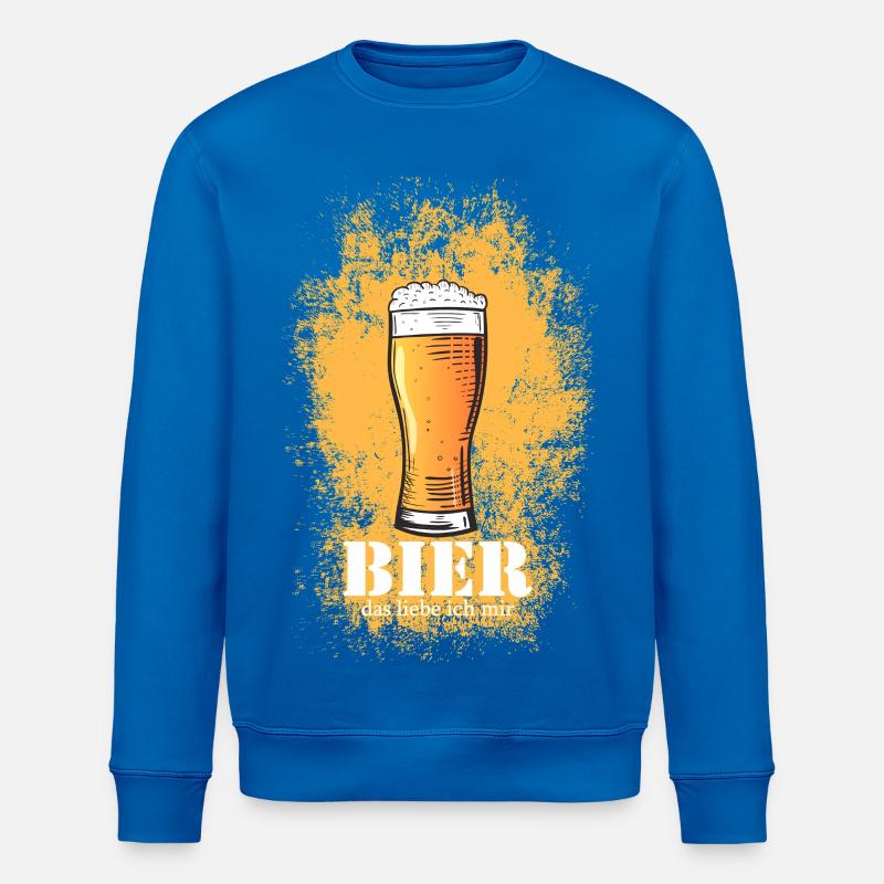 Bierliebe Glasdesign Bier Glas - Stanley/Stella Unisex Bio-Sweatshirt ROLLER - Königsblau