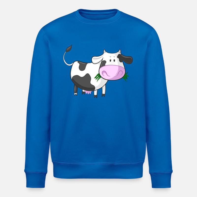 Naschende Comic Kuh - Stanley/Stella Unisex Bio-Sweatshirt ROLLER - Königsblau