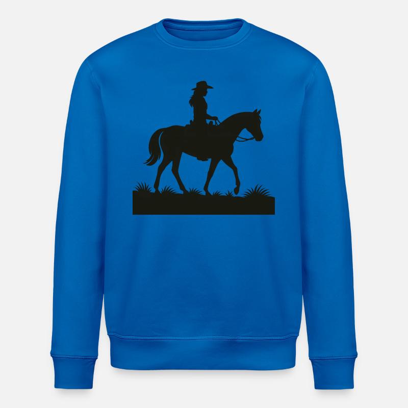 Westernreiterin Silhouette - Stanley/Stella Unisex Bio-Sweatshirt ROLLER - Königsblau