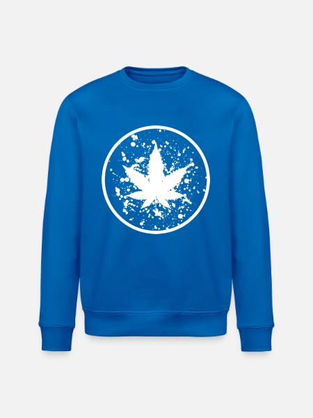 Cannabisblatt Farbklecks im Kreis - Stanley/Stella Unisex Bio-Sweatshirt ROLLER - Königsblau