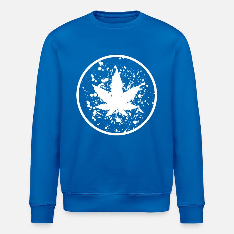 Cannabisblatt Farbklecks im Kreis - Stanley/Stella Unisex Bio-Sweatshirt ROLLER - Königsblau