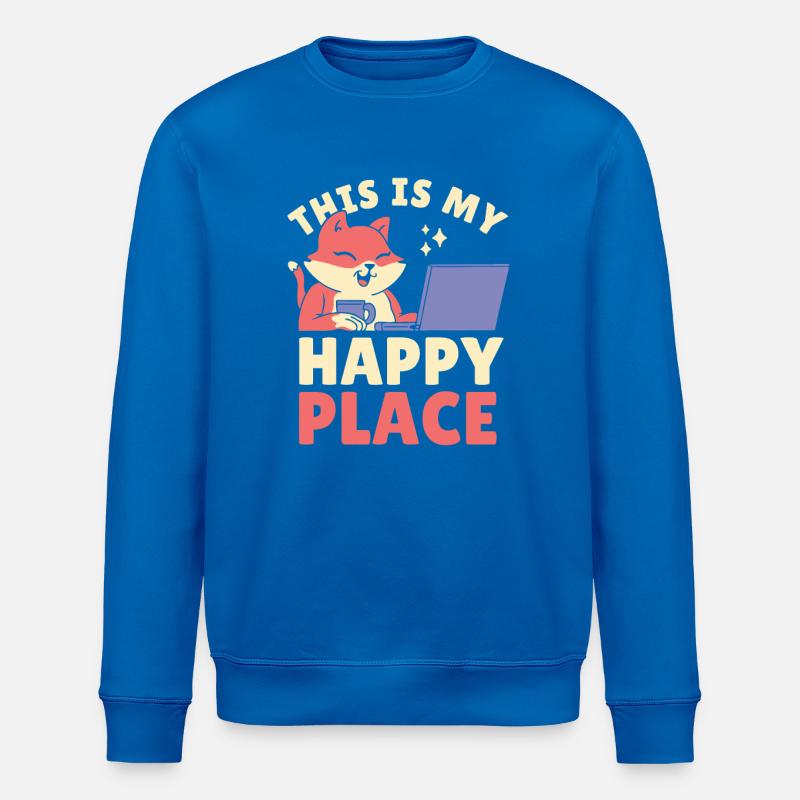 C’est mon endroit heureux - Sweat bio ROLLER Stanley/Stella Unisexe - bleu roi