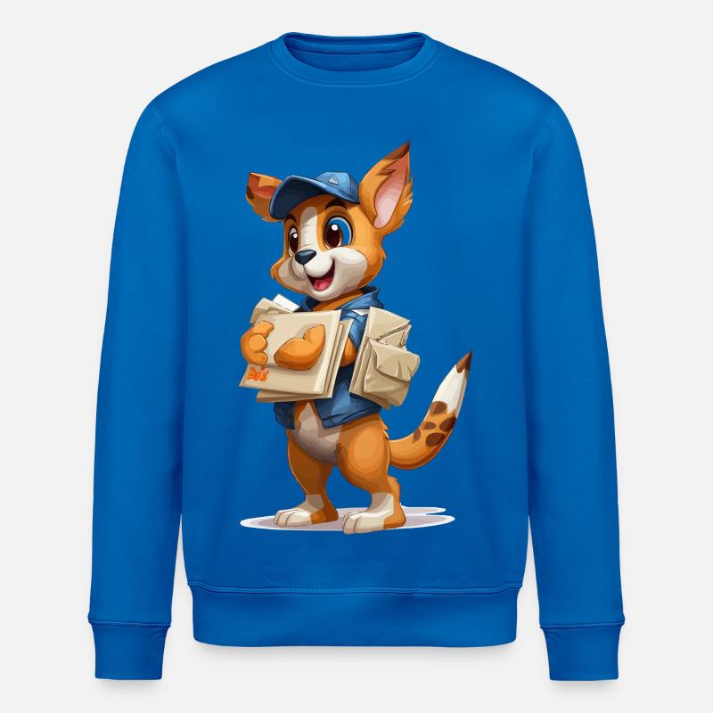 Postbote-Welpe mit Briefen - Stanley/Stella Unisex Bio-Sweatshirt ROLLER - Königsblau