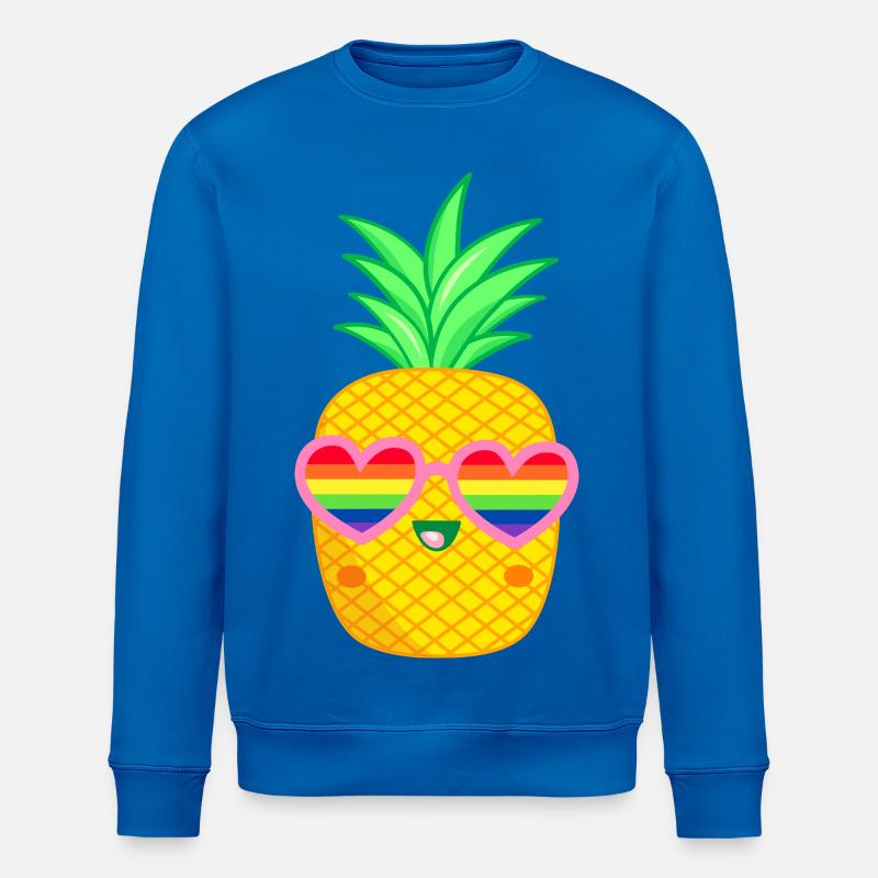 LGBTQ Ananas Herzbrille Regenbogenfahne - Stanley/Stella Unisex Bio-Sweatshirt ROLLER - Königsblau
