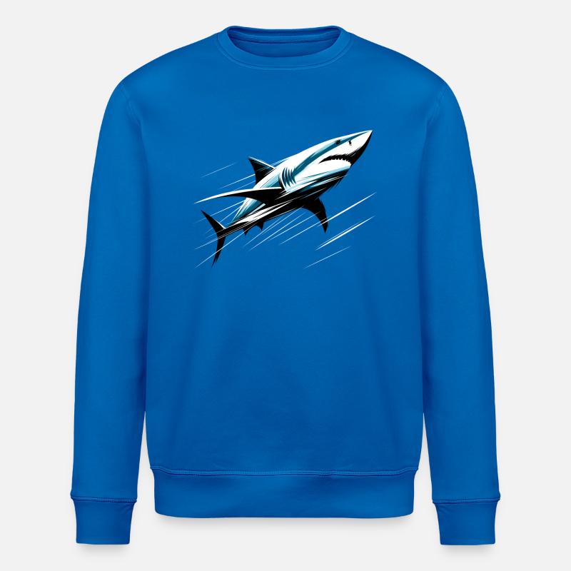 Hai in Bewegung - Stanley/Stella Unisex Bio-Sweatshirt ROLLER - Königsblau