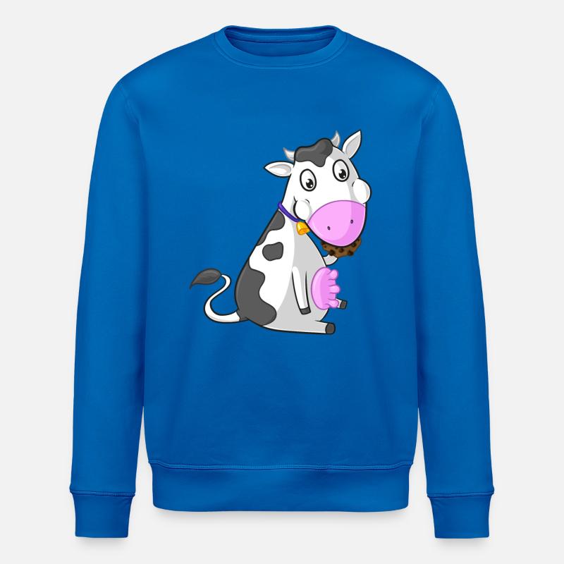 Comic-grignotant vache - Sweat bio ROLLER Stanley/Stella Unisexe - bleu roi