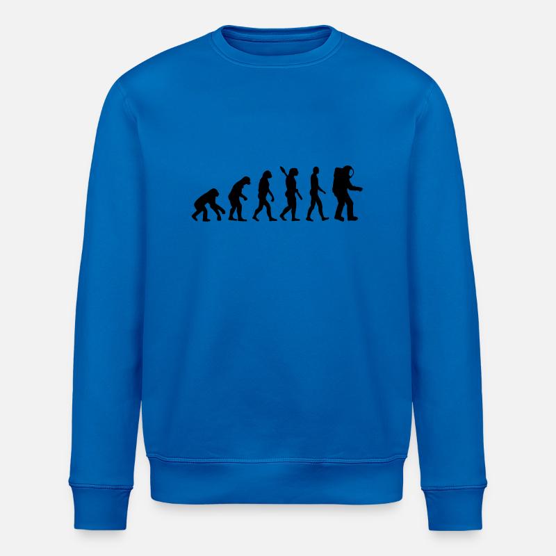 Evolution Astronaut - Stanley/Stella ROLLER Unisex Organic Sweatshirt - royal blue