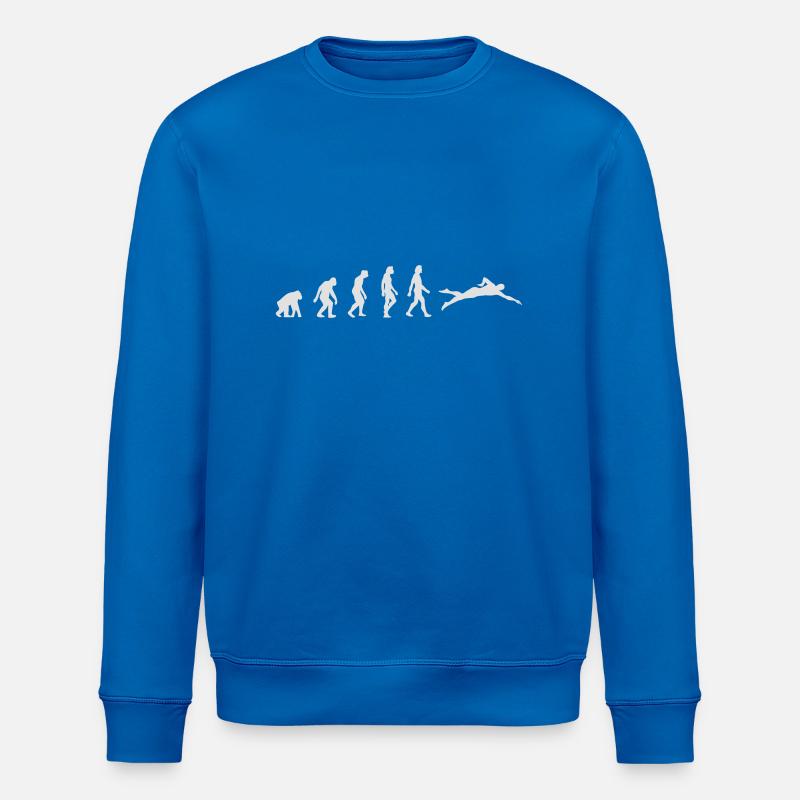 Die Evolution des Schwimmens - Stanley/Stella Unisex Bio-Sweatshirt ROLLER - Königsblau