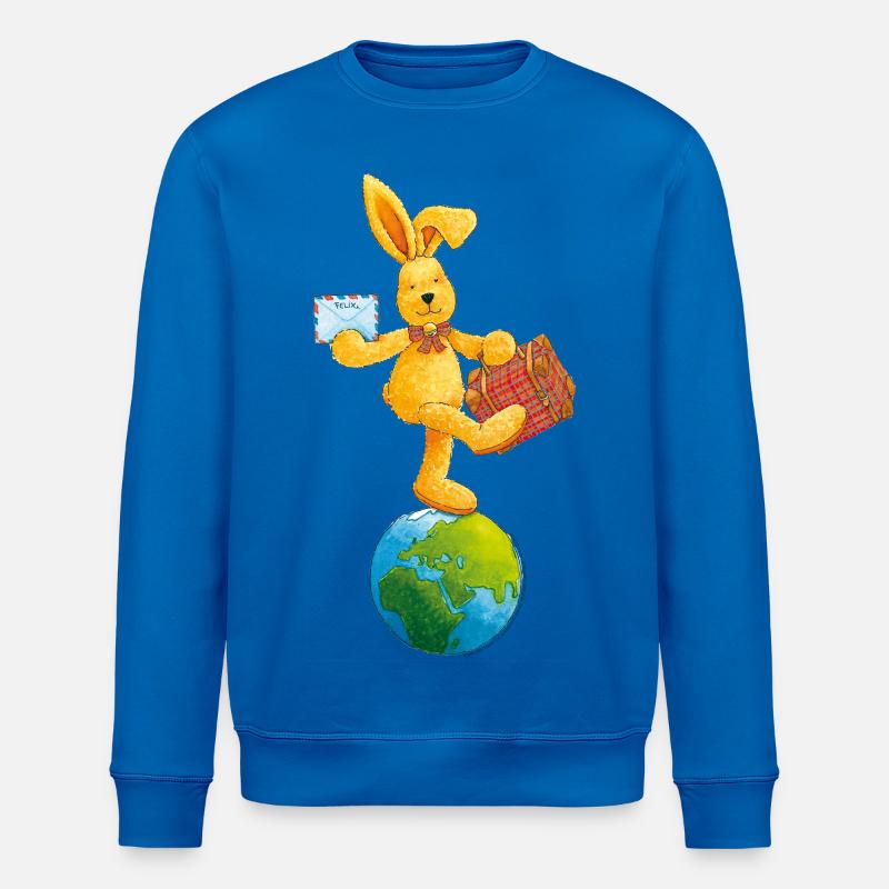 Félix le Globe-trotter Lapin - Sweat bio ROLLER Stanley/Stella Unisexe - bleu roi