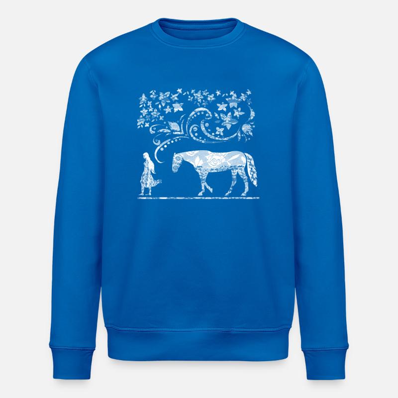maedchen_und_pferd_weiss_spitze - Stanley/Stella Unisex Bio-Sweatshirt ROLLER - Königsblau