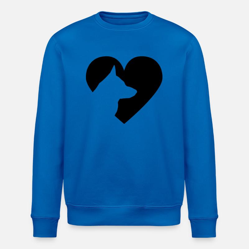 Herz mit Schäferhund Vector - Stanley/Stella Unisex Bio-Sweatshirt ROLLER - Königsblau