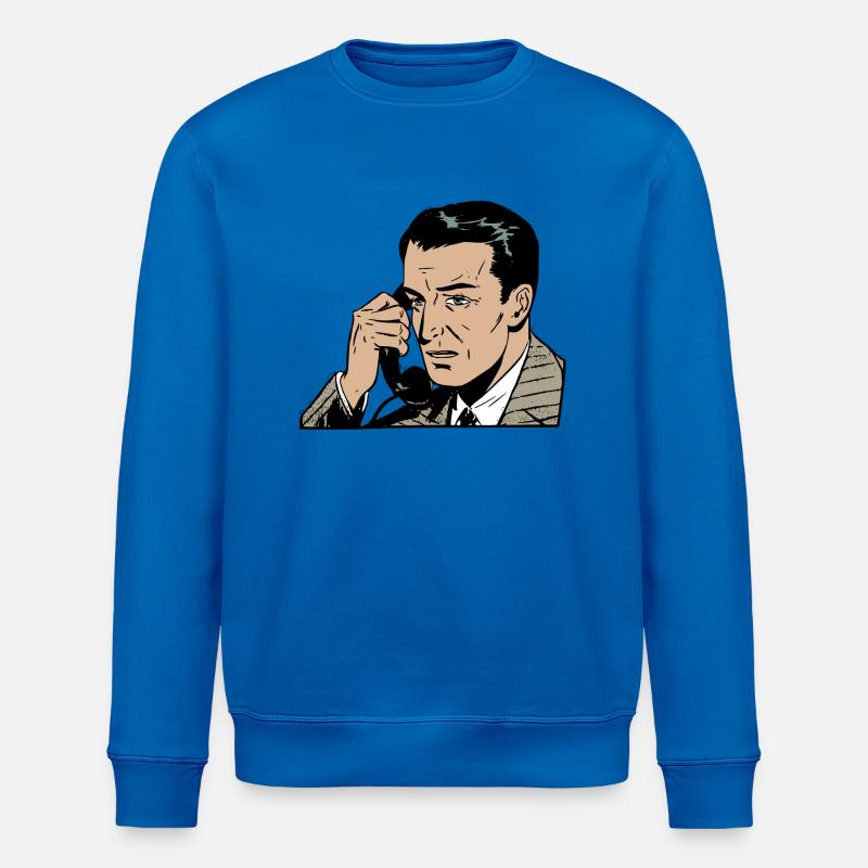 man on phone - Stanley/Stella Unisex Bio-Sweatshirt ROLLER - Königsblau