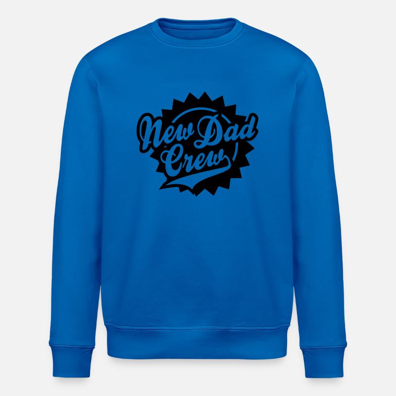 New Dad Crew Shield Design - Stanley/Stella ROLLER Unisex Organic Sweatshirt - royal blue