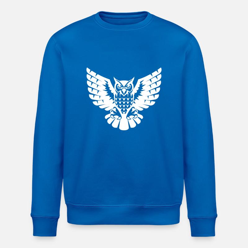 Eule mit großen Flügeln - Stanley/Stella Unisex Bio-Sweatshirt ROLLER - Königsblau