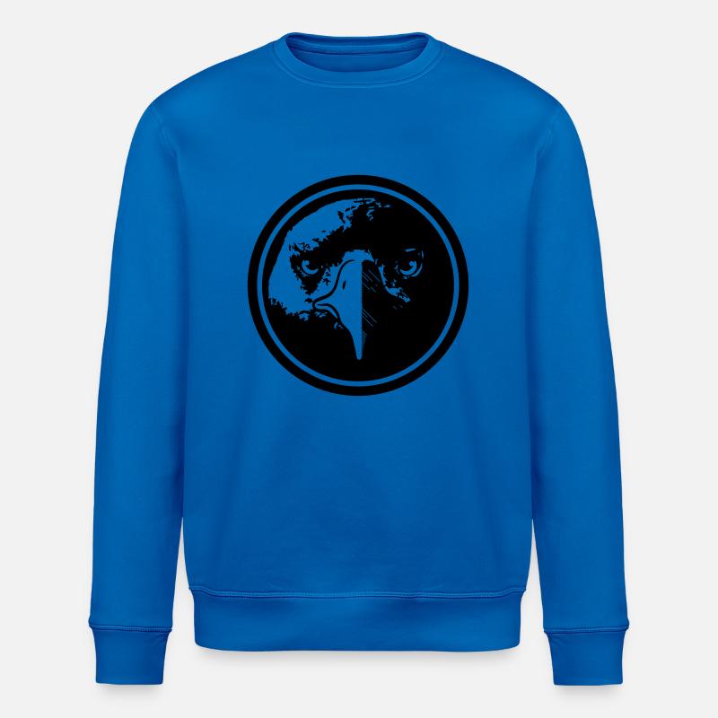 Eagle Eagle head button - Stanley/Stella ROLLER Unisex Organic Sweatshirt - royal blue