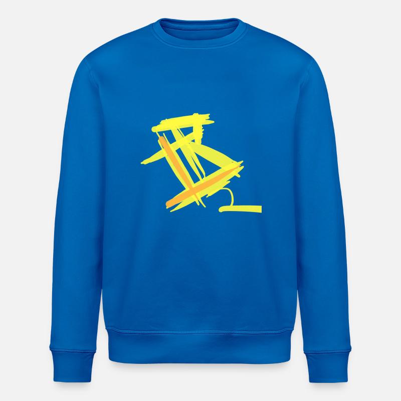 Abstraction jaune - Sweat bio ROLLER Stanley/Stella Unisexe - bleu roi