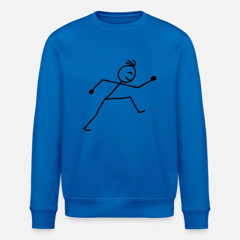walking_stick_figure_1c - Stanley/Stella ROLLER Unisex Organic Sweatshirt - royal blue