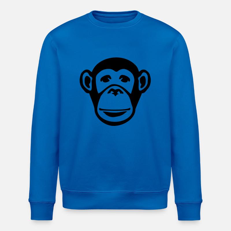 monkey_face_f1 - Stanley/Stella ROLLER Unisex Organic Sweatshirt - royal blue