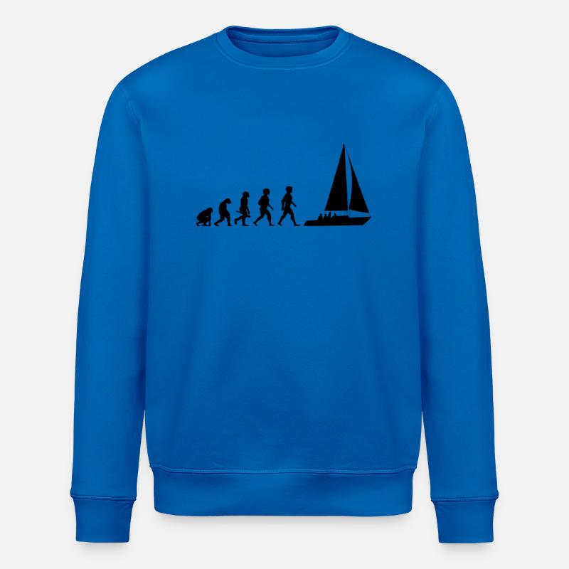 Evolution sailing sailboat sailing ship - Stanley/Stella ROLLER Unisex Organic Sweatshirt - royal blue