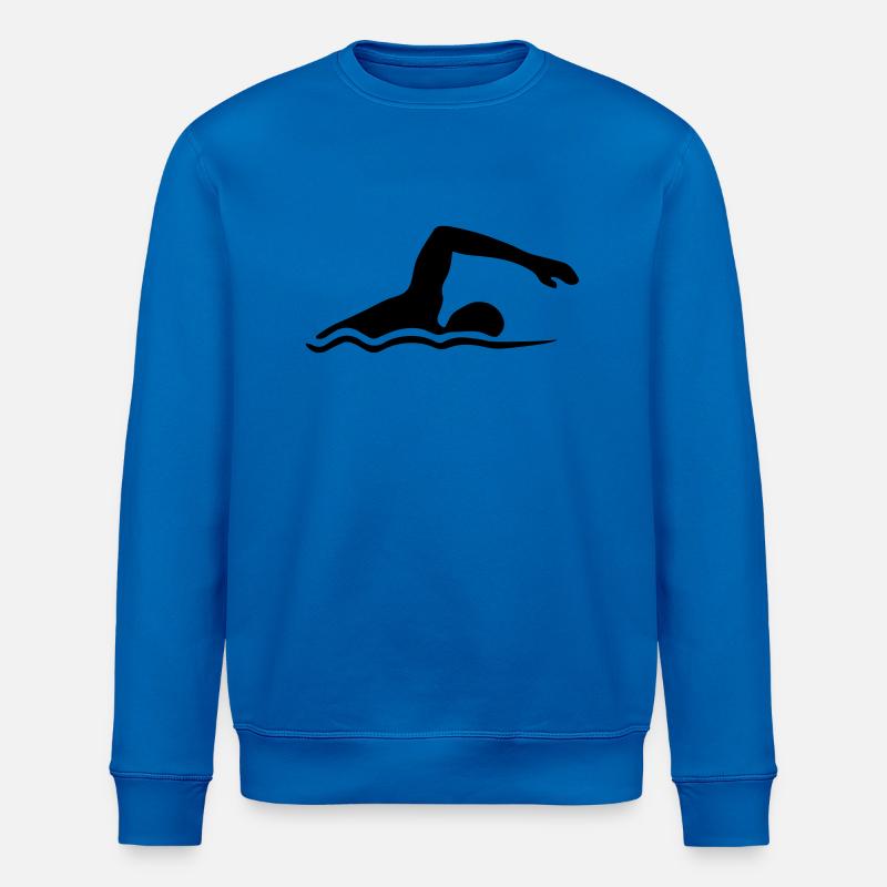 Illustration du nageur - Sweat bio ROLLER Stanley/Stella Unisexe - bleu roi
