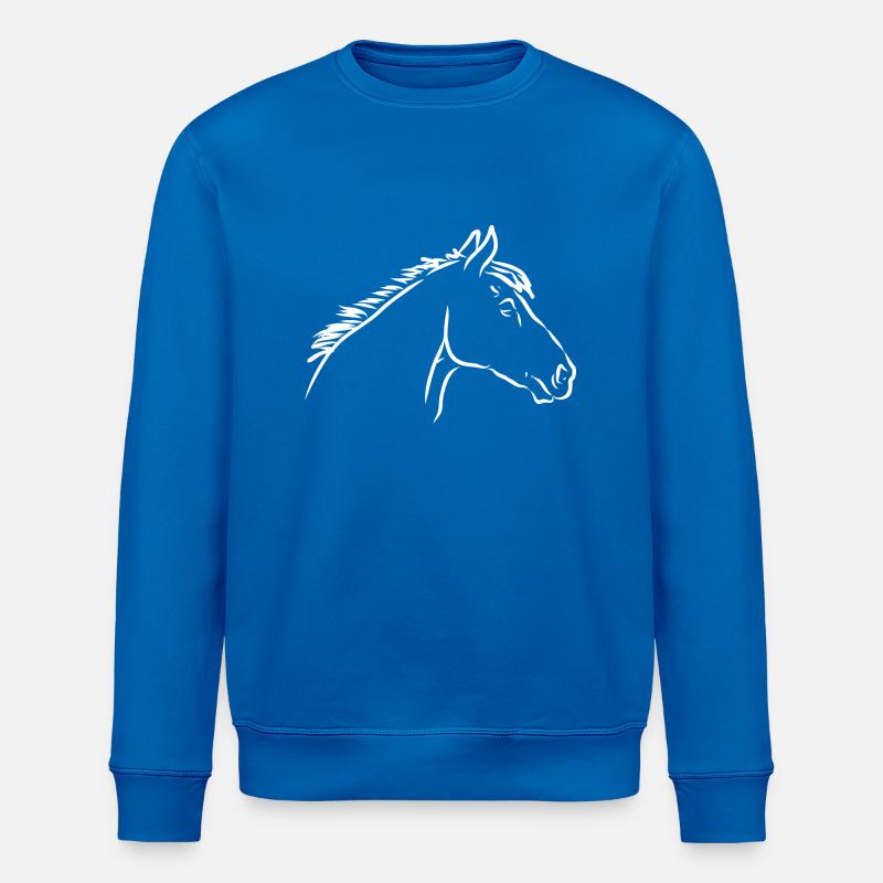 Pferdekopf weiss - Stanley/Stella Unisex Bio-Sweatshirt ROLLER - Königsblau