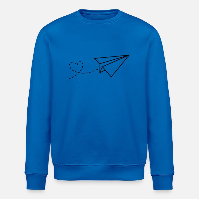 Herz Papierflieger - Stanley/Stella Unisex Bio-Sweatshirt ROLLER - Königsblau