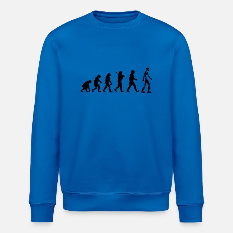 Robot Evolution - Stanley/Stella ROLLER Unisex Organic Sweatshirt - royal blue