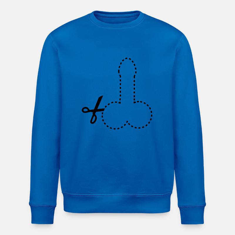 dashed_cut_out_penis_1c - Stanley/Stella ROLLER Unisex Organic Sweatshirt - royal blue