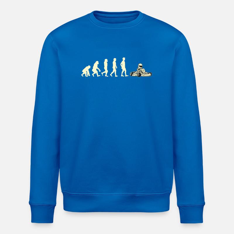 Geschenk Shirt kart evolution - Stanley/Stella Unisex Bio-Sweatshirt ROLLER - Königsblau