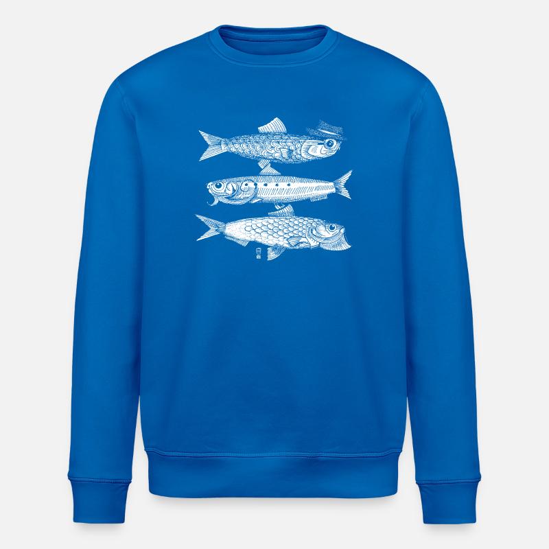 3 Poissons - blanc - Sweat bio ROLLER Stanley/Stella Unisexe - bleu roi