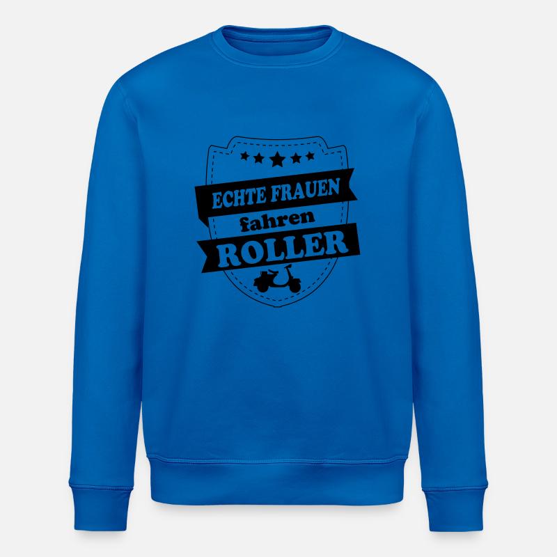 Echte Frauen fahren Roller - Stanley/Stella Unisex Bio-Sweatshirt ROLLER - Königsblau