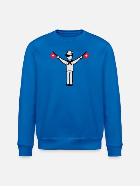 Sailor U Winker alphabet - Stanley/Stella ROLLER Unisex Organic Sweatshirt - royal blue