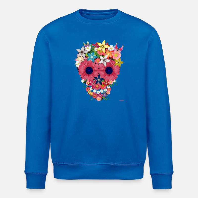 Skull flowers - Stanley/Stella Unisex Bio-Sweatshirt ROLLER - Königsblau