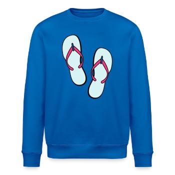 flip flops sommer beach strand party - Stanley/Stella Unisex Bio-Sweatshirt ROLLER - Königsblau - Vorne - Nik (191cm)