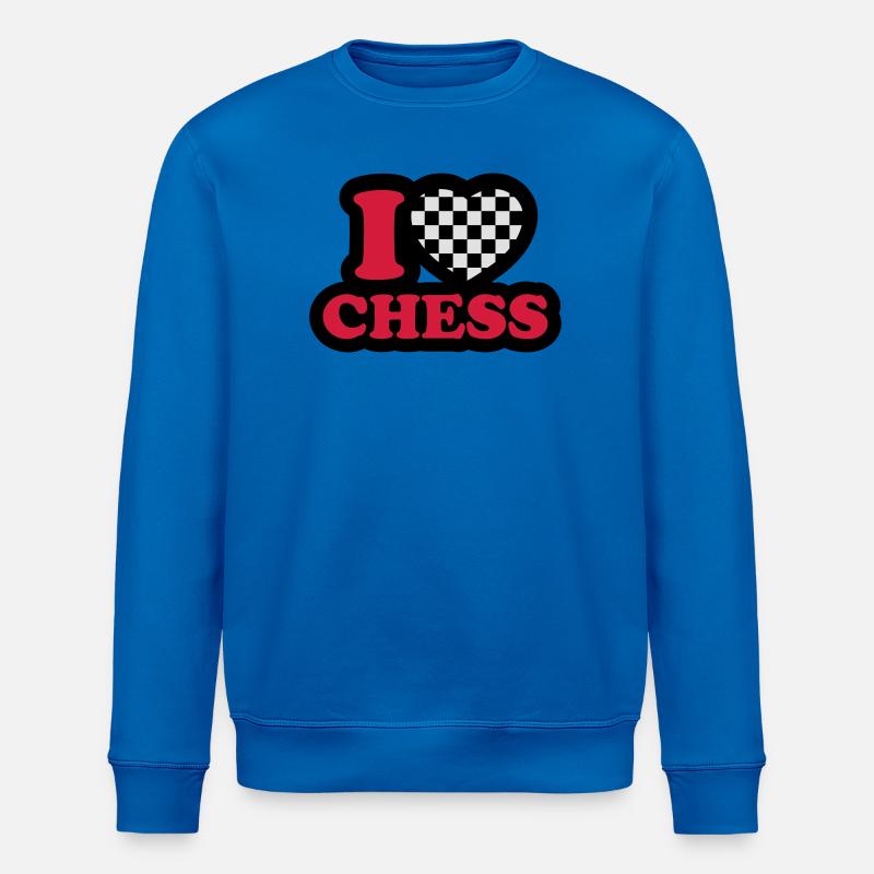 I love chess - J'aime échecs. - Sweat bio ROLLER Stanley/Stella Unisexe - bleu roi