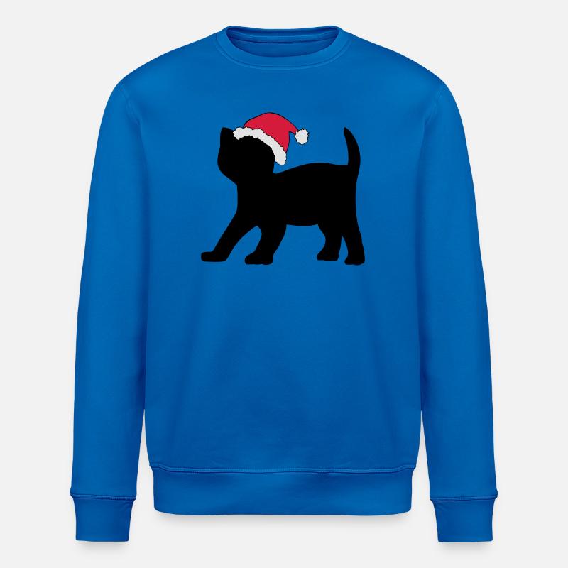 Kätzchen in einem Weihnachts-Hut. - Stanley/Stella Unisex Bio-Sweatshirt ROLLER - Königsblau