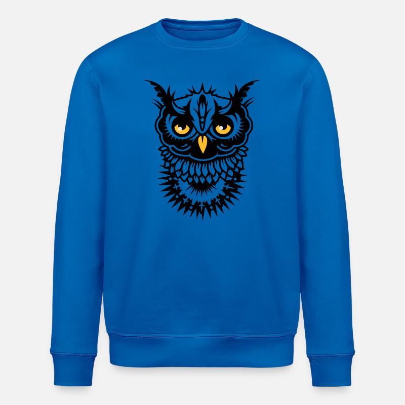 Gesicht einer Eule - Stanley/Stella Unisex Bio-Sweatshirt ROLLER - Königsblau